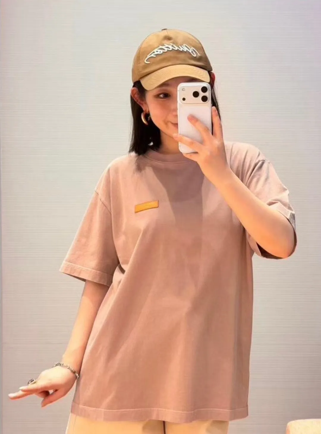 Louis Vuitton/Louis Vuitton 26ss chest leather brand logo short sleeves
